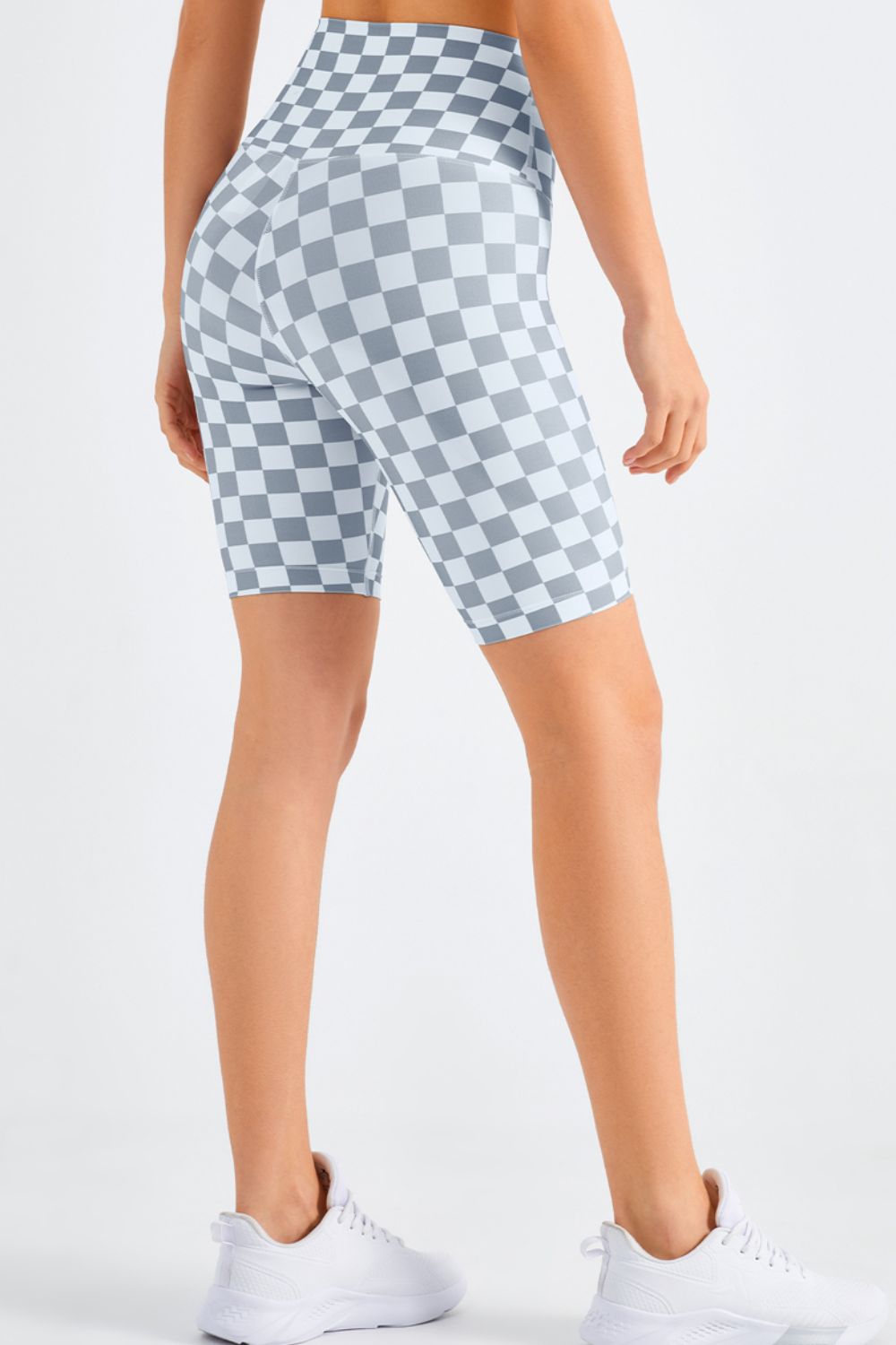 Checkered Wide Waistband Biker Shorts - DromedarShop.com Online Boutique