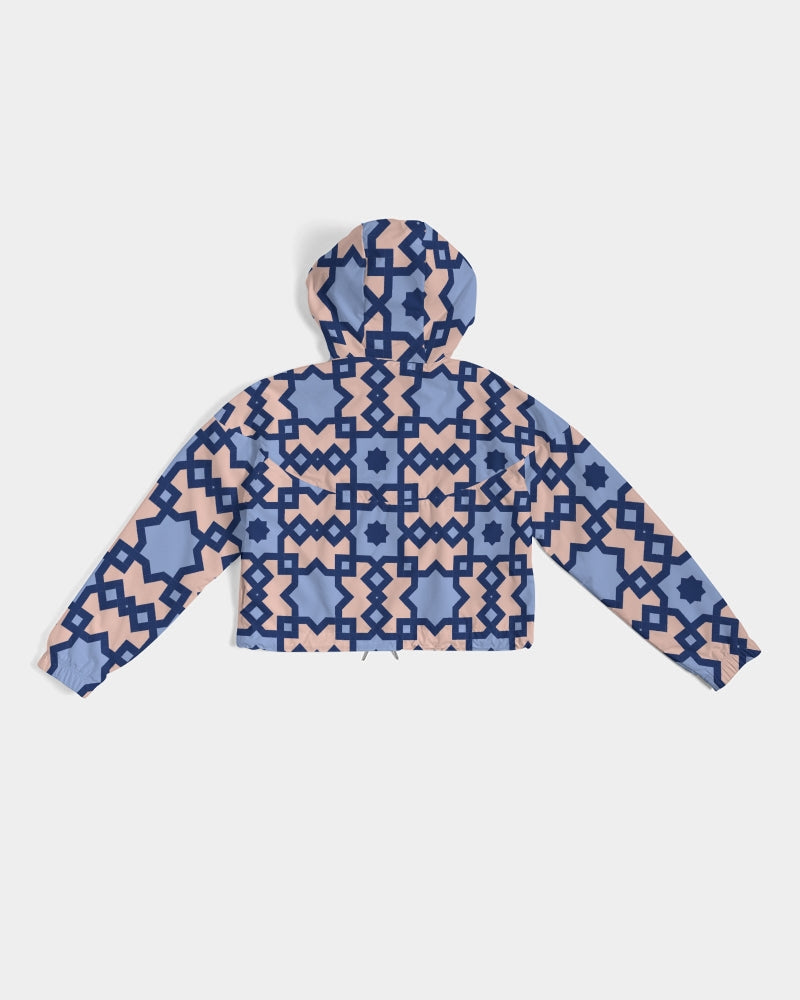 The Square Arabic pattern Women's Cropped Windbreaker DromedarShop.com Online Boutique