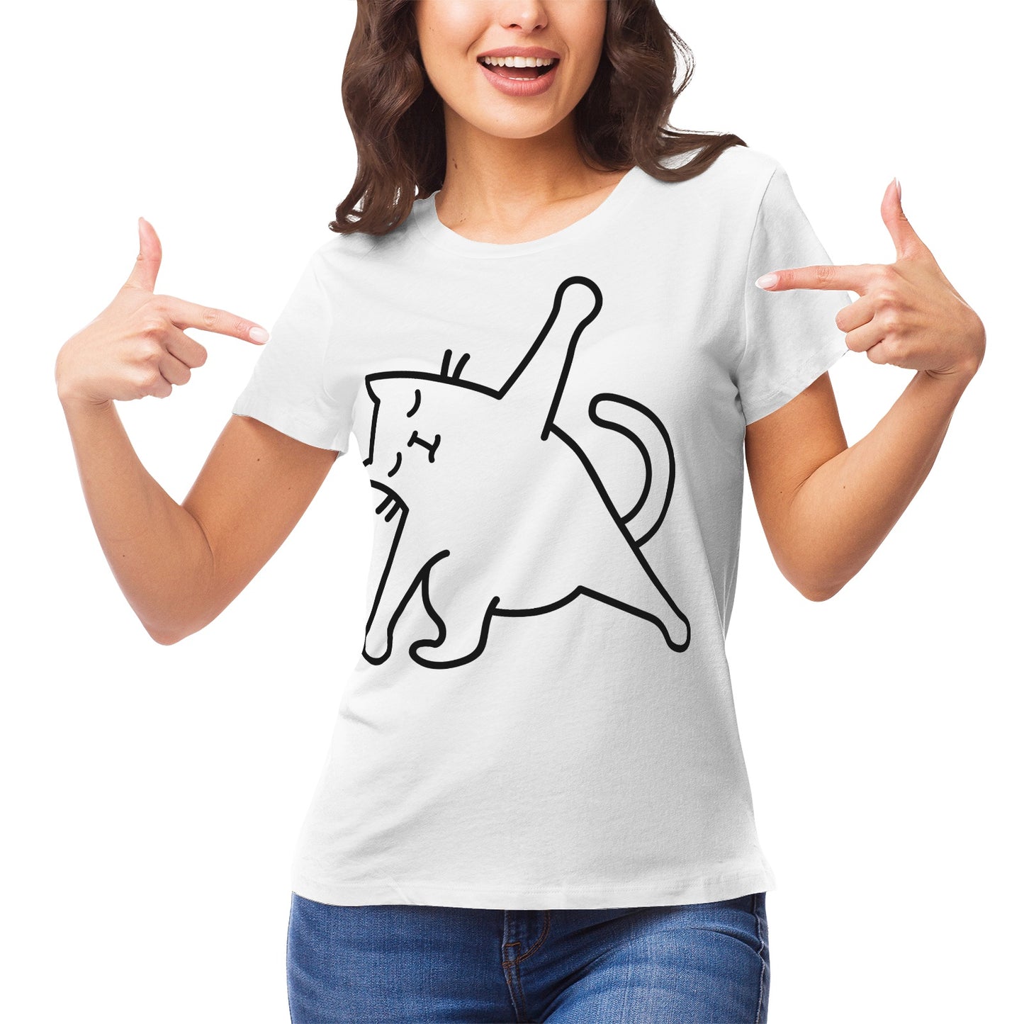Yoga Cat 9 Women's Ultrasoft Pima Cotton T‑shirt - DromedarShop.com Online Boutique
