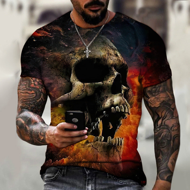 Men Digital Skull T-Shirts - DromedarShop.com Online Boutique