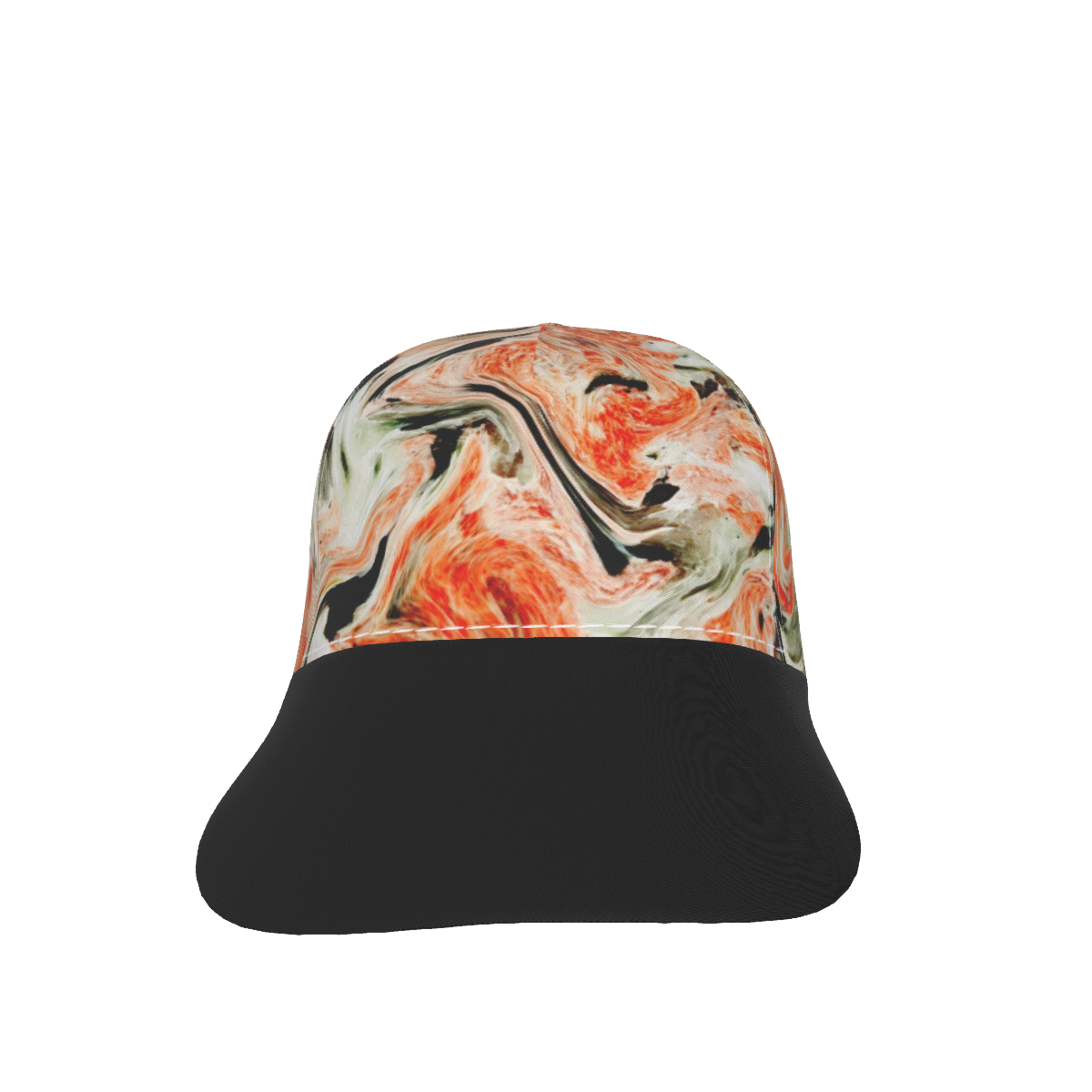 Orange Marble and Black Peaked Cap - DromedarShop.com Online Boutique