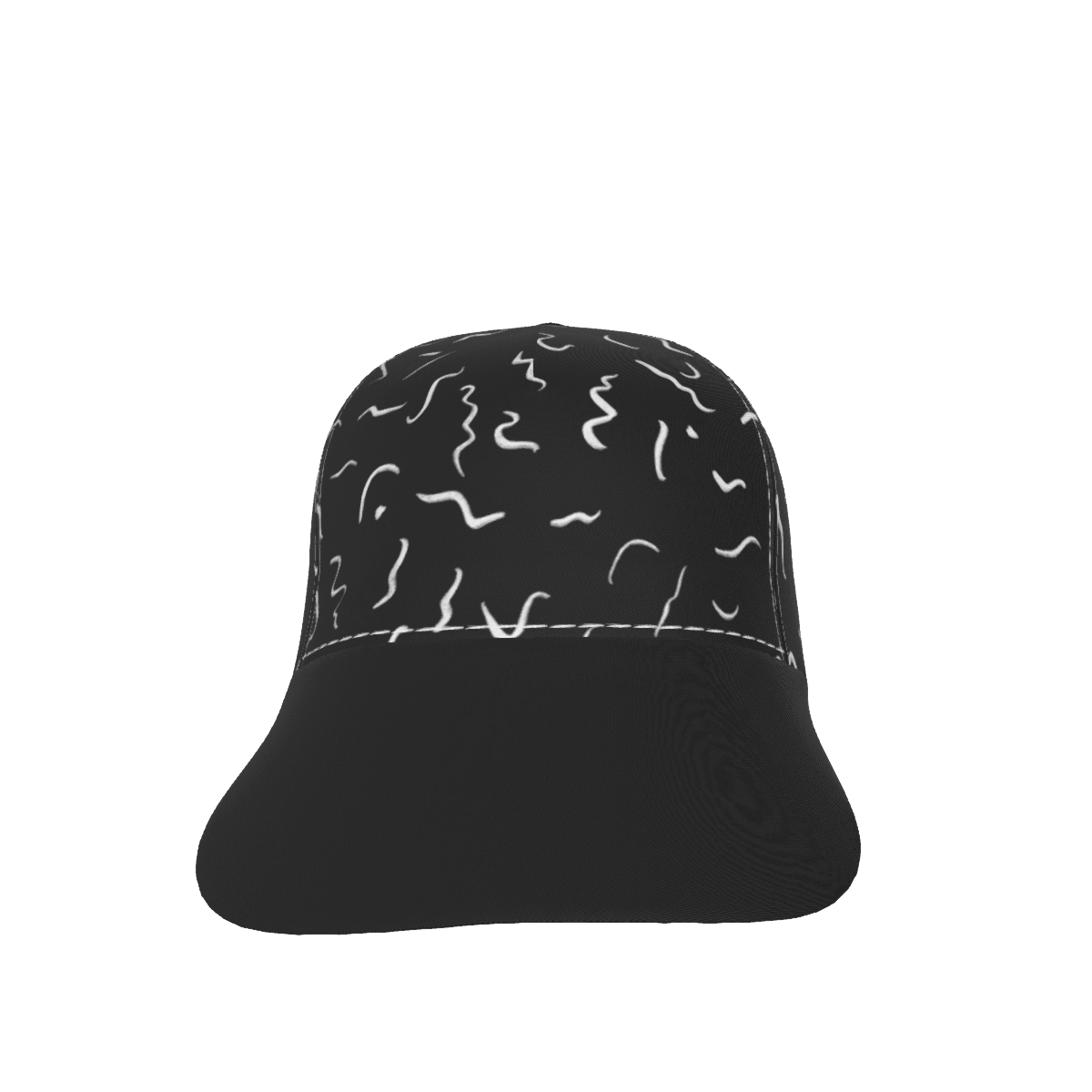 White Scrawl with Black Peaked Cap - DromedarShop.com Online Boutique