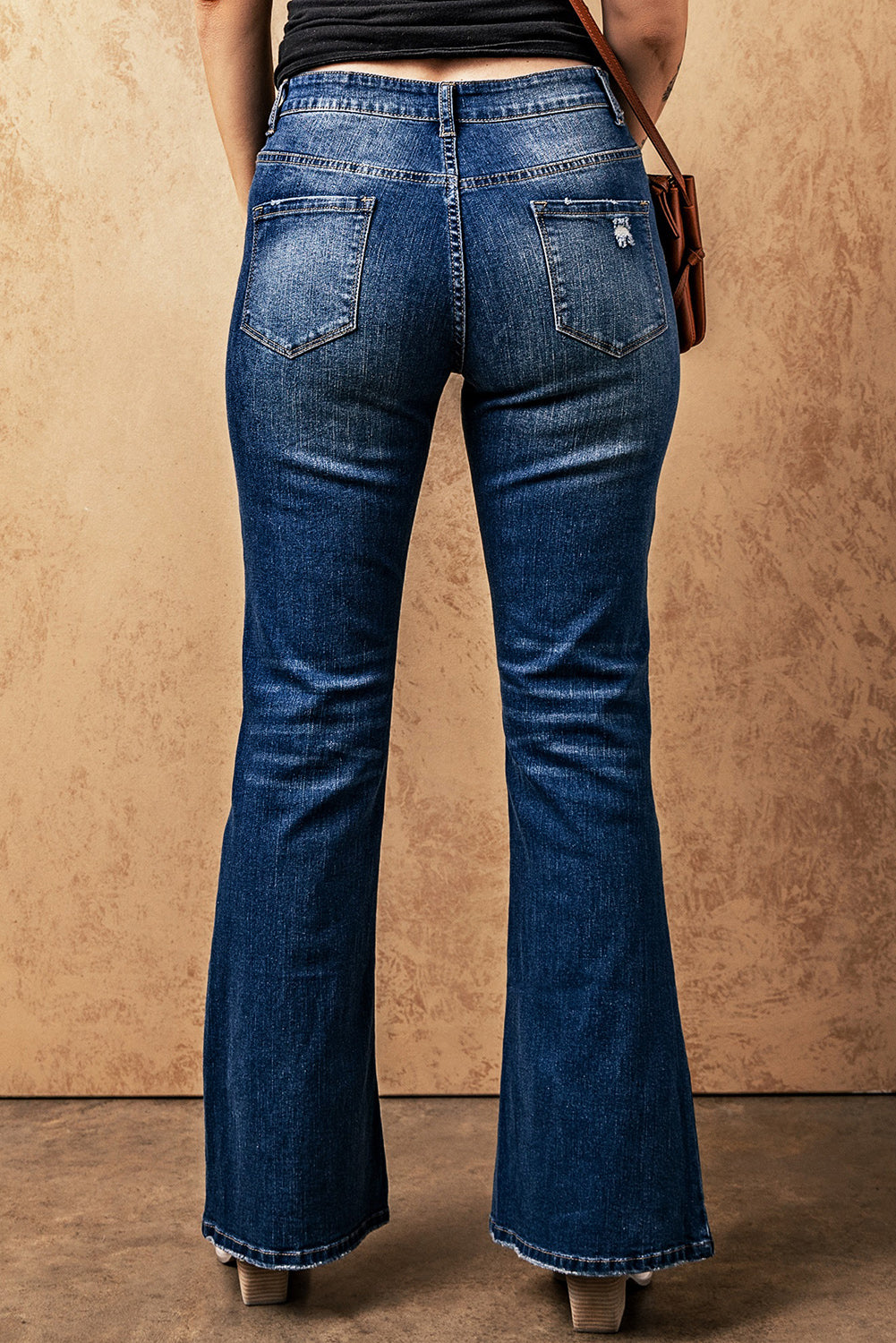 High Rise Flare Jeans with Pockets - DromedarShop.com Online Boutique