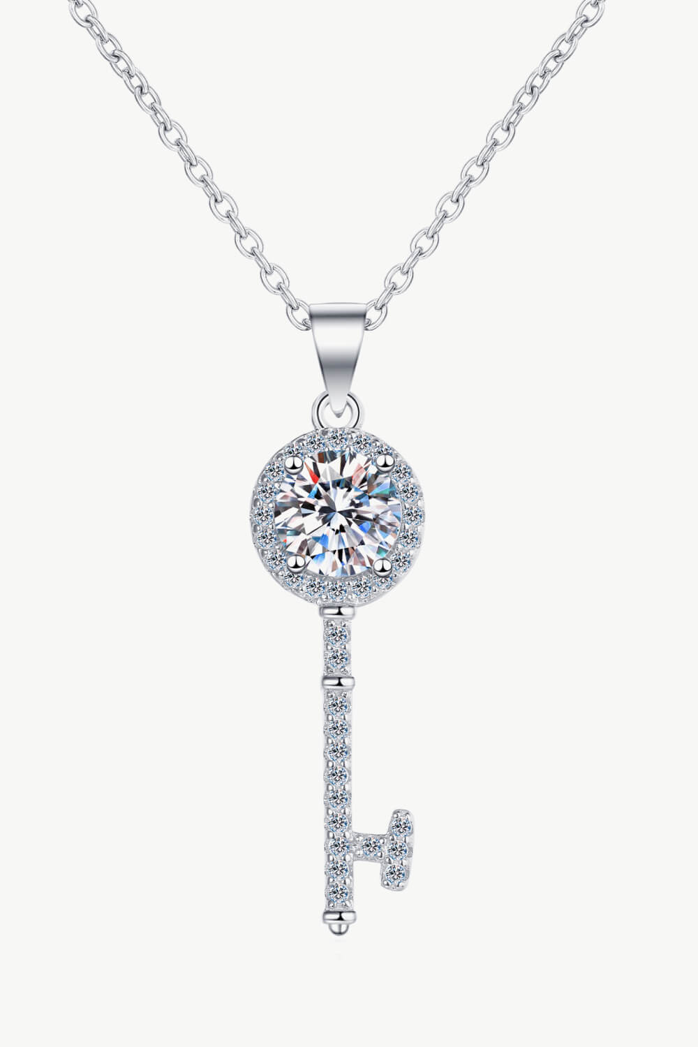 Moissanite Key Pendant Necklace - DromedarShop.com Online Boutique