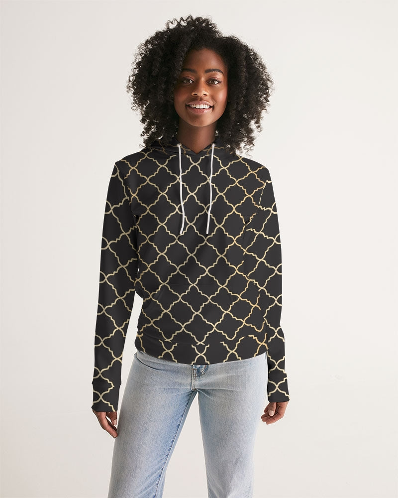 The Miracle of the East  Gold Black Arabic pattern Women's Hoodie DromedarShop.com Online Boutique