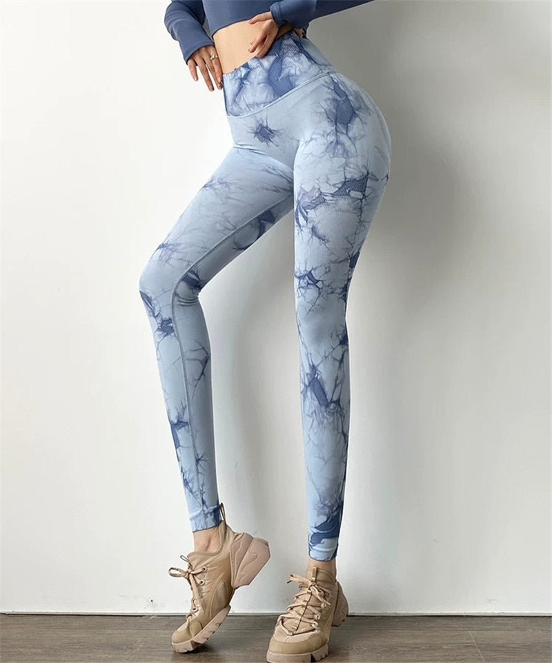 Seamless Yoga Leggings Women Tie Dye Sports Pants DromedarShop.com Online Boutique