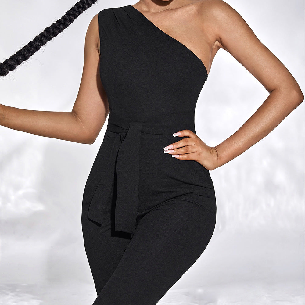 Black Elegant Sleeveless Jumpsuit - DromedarShop.com Online Boutique