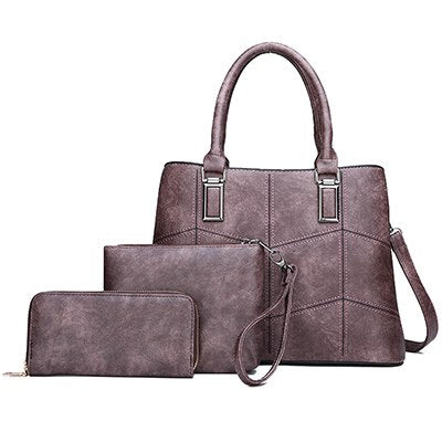 High Quality PU Leather Women Handbags(3 Sets) DromedarShop.com Online Boutique