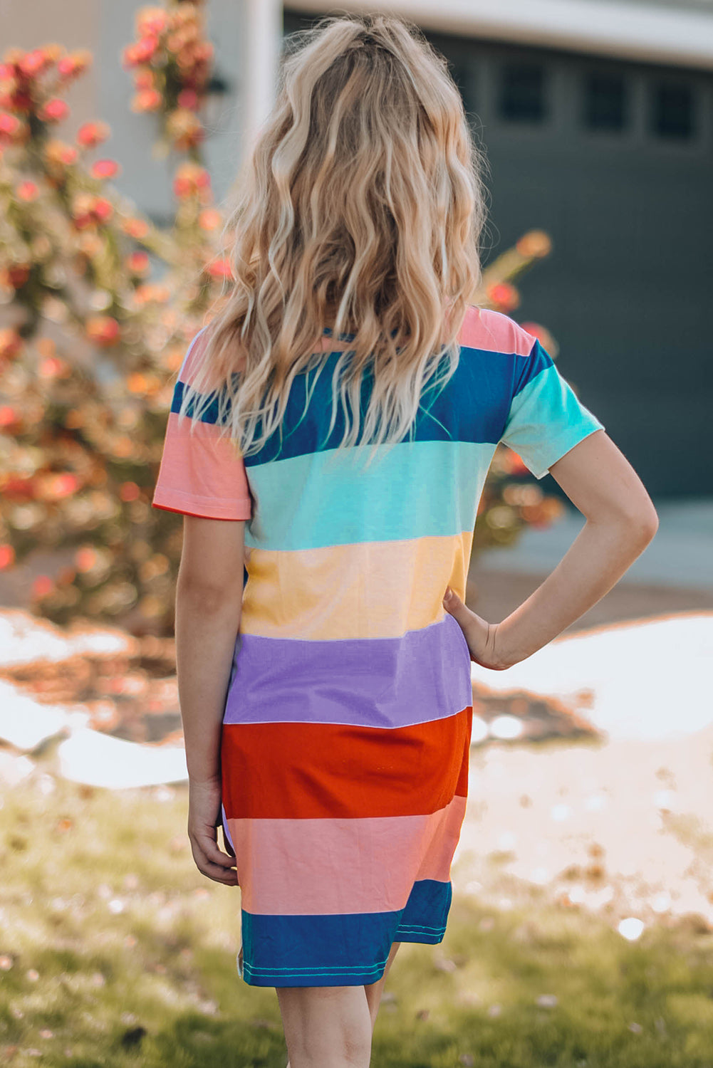Girls Color Block Side Slit Mini Dress - DromedarShop.com Online Boutique