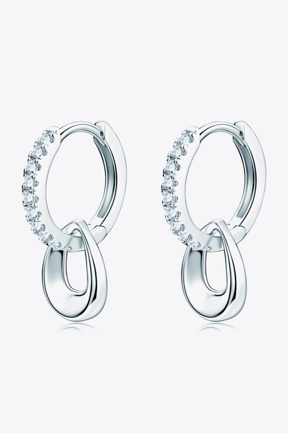 925 Sterling Silver Moissanite Double Hoop Earrings - DromedarShop.com Online Boutique
