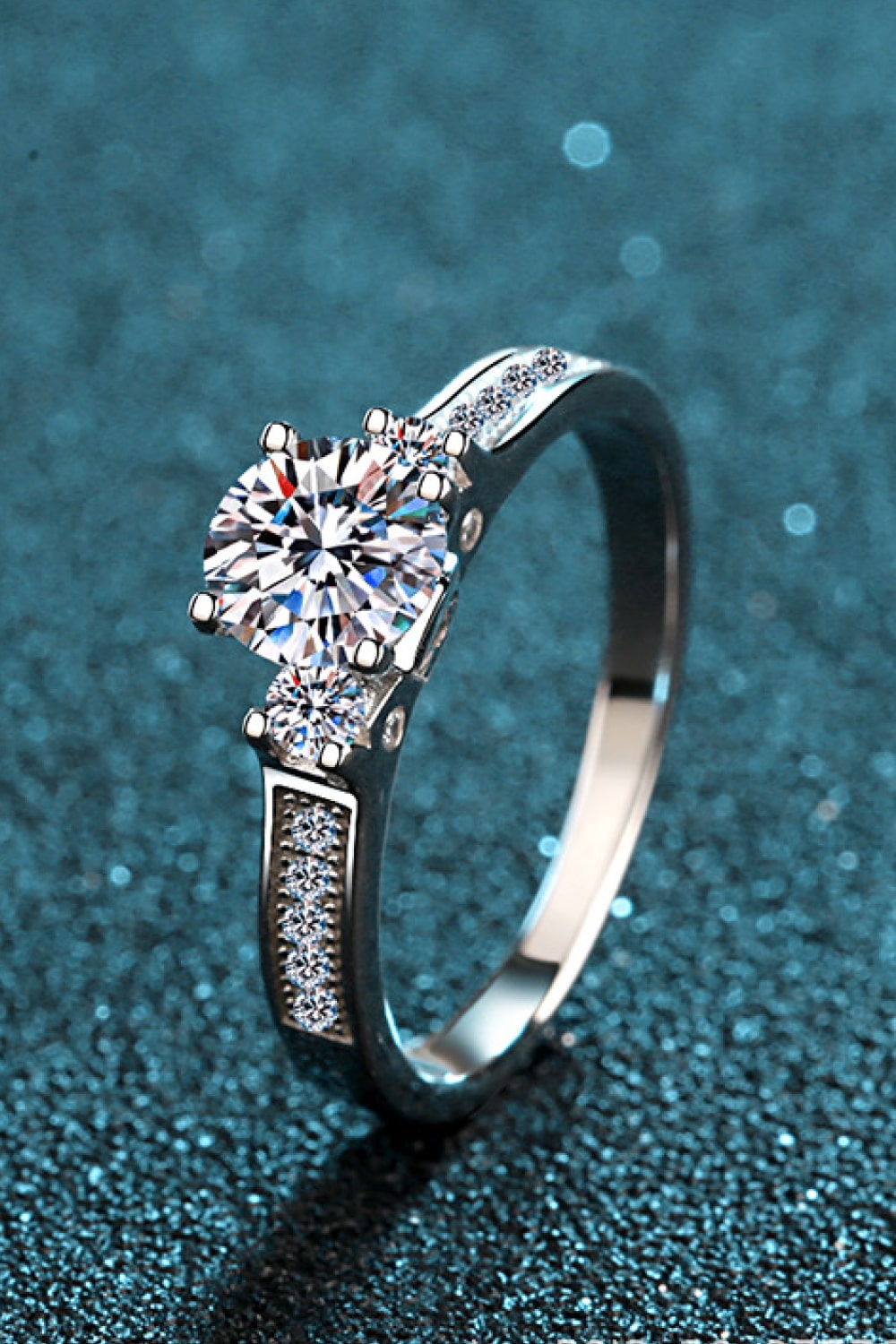 Lucky Charm Moissanite Rhodium-Plated Ring - DromedarShop.com Online Boutique