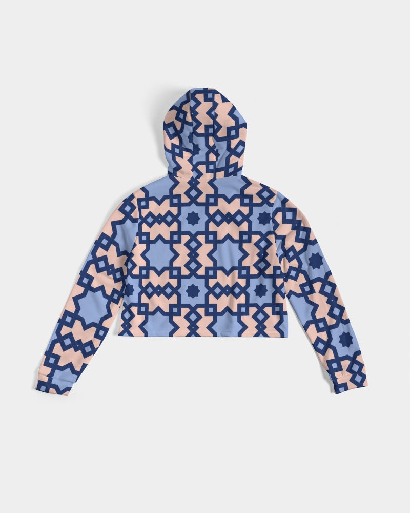 The Square Arabic pattern Women's Cropped Hoodie DromedarShop.com Online Boutique