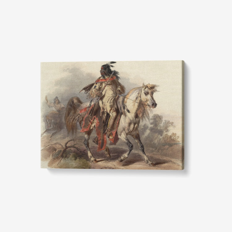 North Amerikan Indian on Horse hand-painted digital copy Canvas Wall Art DromedarShop.com Online Boutique