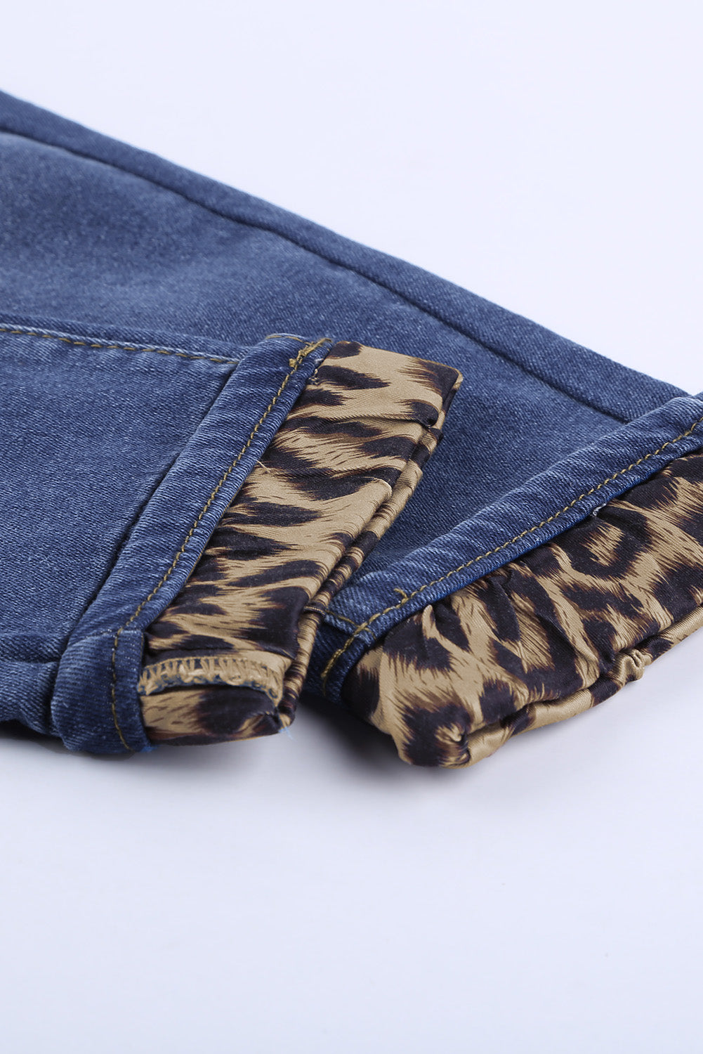 Leopard Patchwork Distressed Jeans - DromedarShop.com Online Boutique