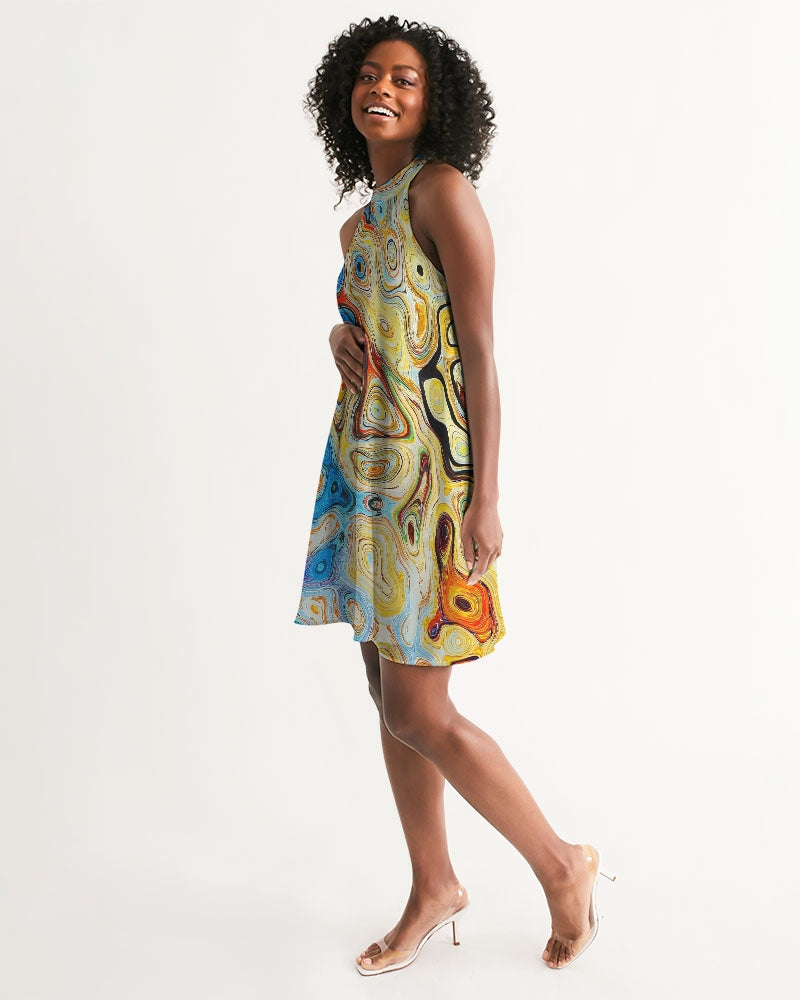 You Like Colors Women's Halter Dress DromedarShop.com Online Boutique