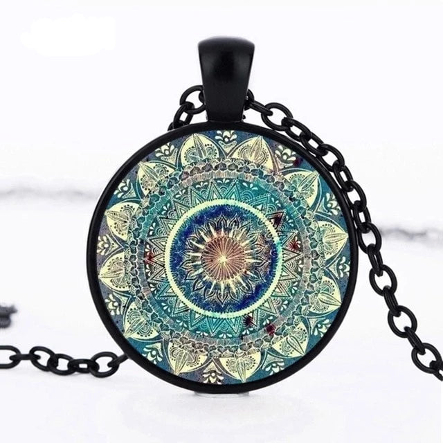 Chakra  Pendant Om India Yoga Mandala Necklaces DromedarShop.com Online Boutique