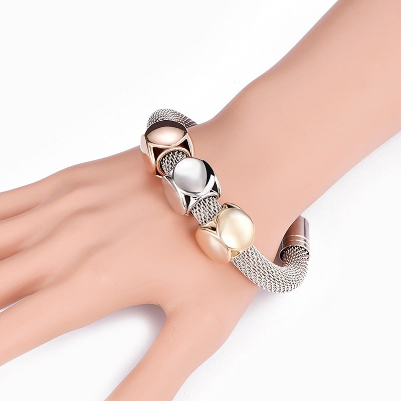 Titanium Steel Geometry Bracelet for Women DromedarShop.com Online Boutique