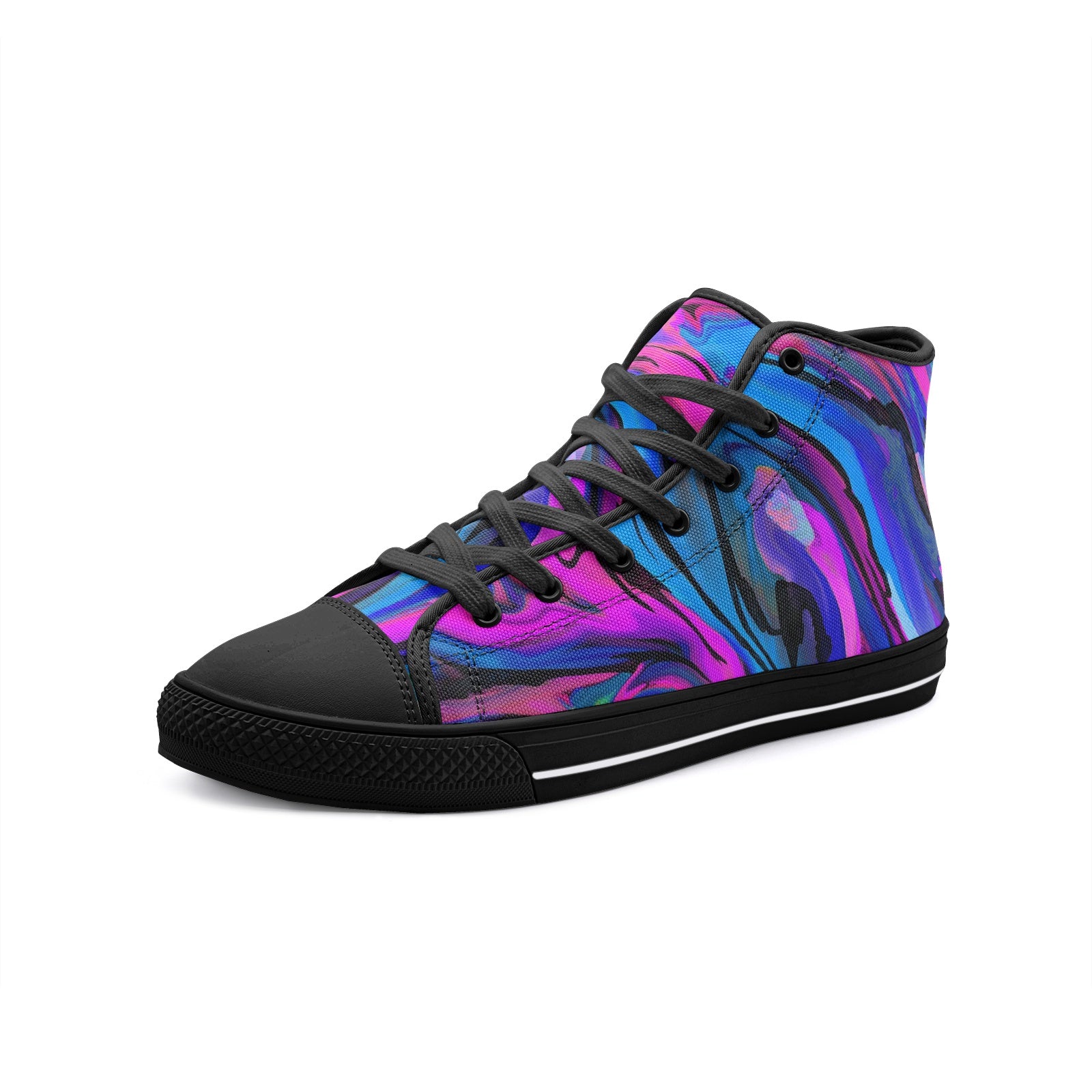 Aurora Borealis Unisex High-Top Canvas Shoes DromedarShop.com Online Boutique