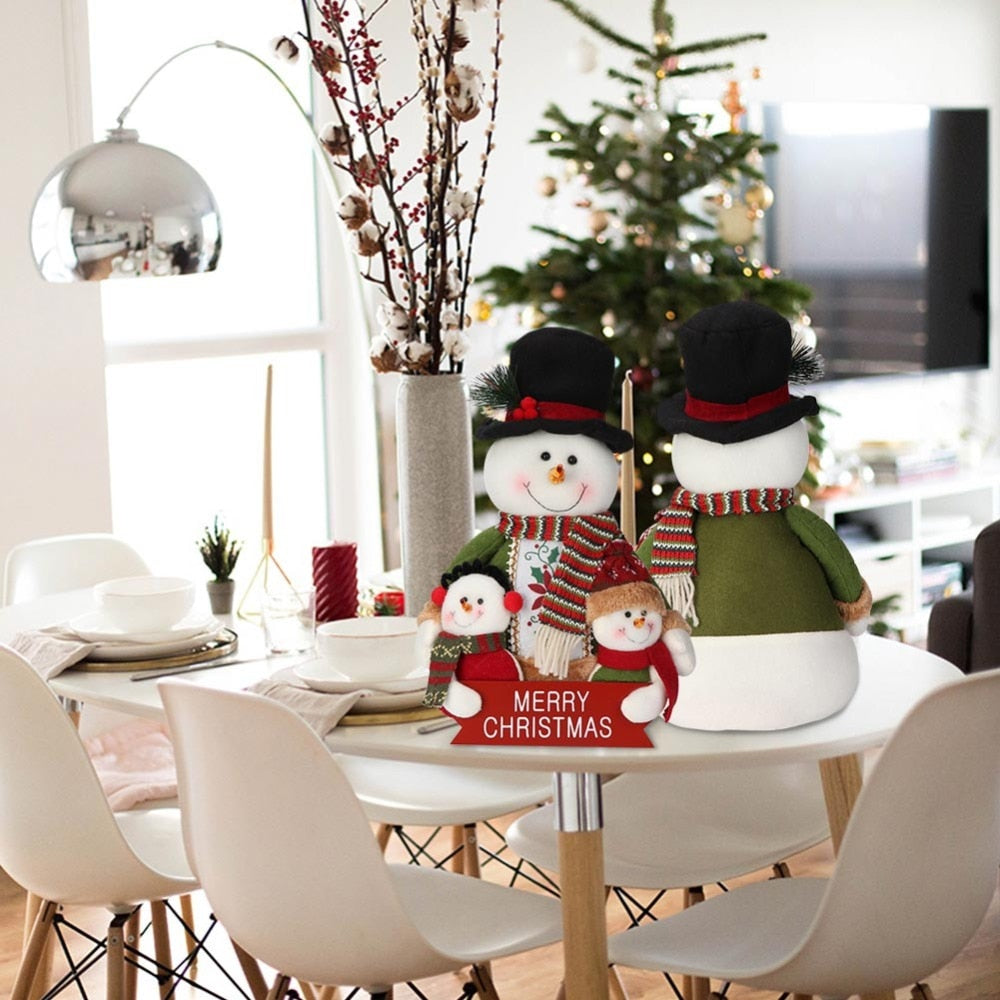 Christmas Santa Claus Snowman Family Decoration DromedarShop.com Online Boutique