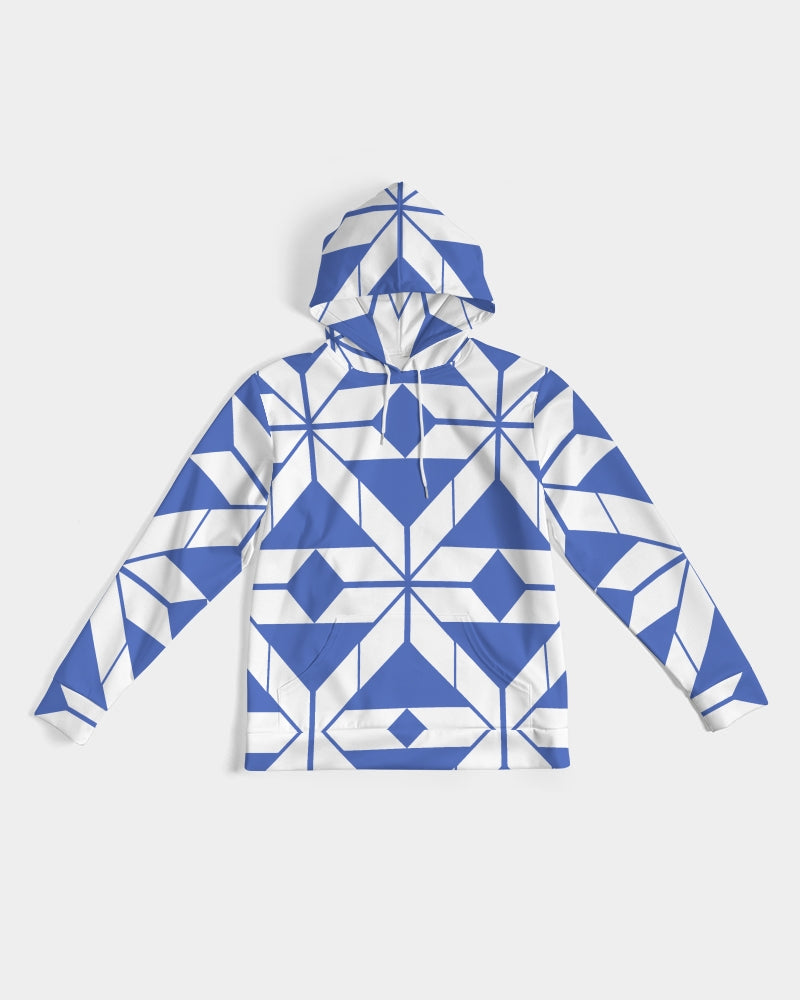 Aztec-Inca Collection Aztec Blue and White pattern Men's Hoodie DromedarShop.com Online Boutique