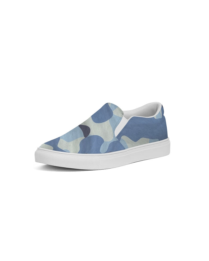 Blue Maniac Camouflage Women's Slip-On Canvas Shoe DromedarShop.com Online Boutique