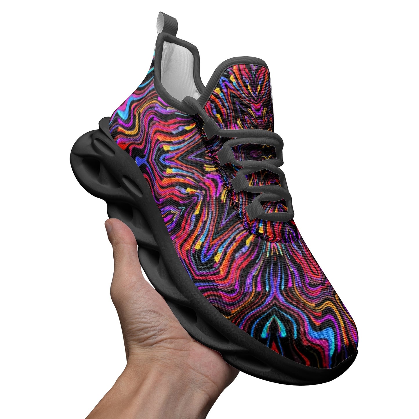 Psychedelic Fusion 4 Unisex Bounce Mesh Knit Sneakers - DromedarShop.com Online Boutique