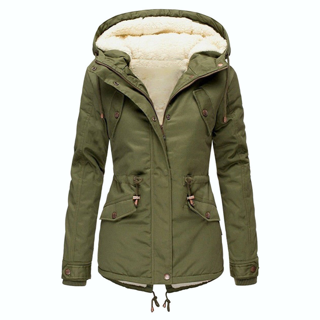Women Winter Plus Size Solid Color Down Long Coat - DromedarShop.com Online Boutique