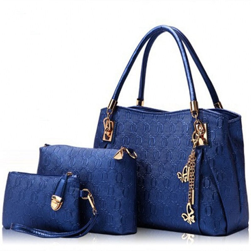 Women Handbag+Messenger Bag+Purse 3Pcs/Sets Vegan Leather DromedarShop.com Online Boutique
