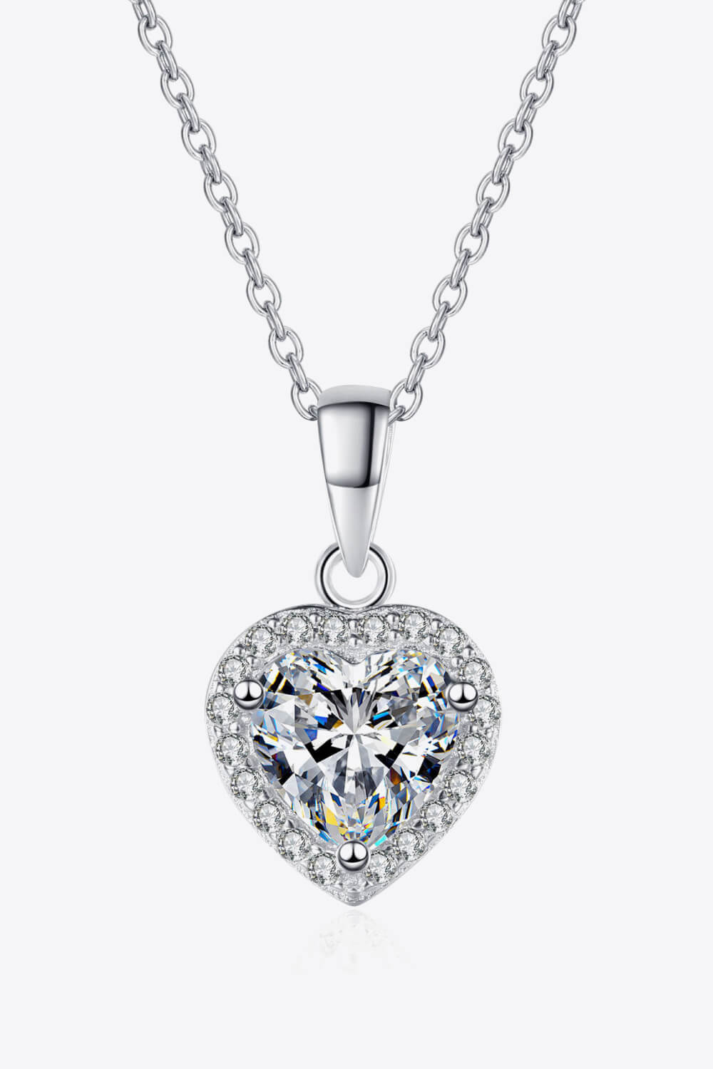 1 Carat Moissanite Heart Pendant Chain Necklace - DromedarShop.com Online Boutique
