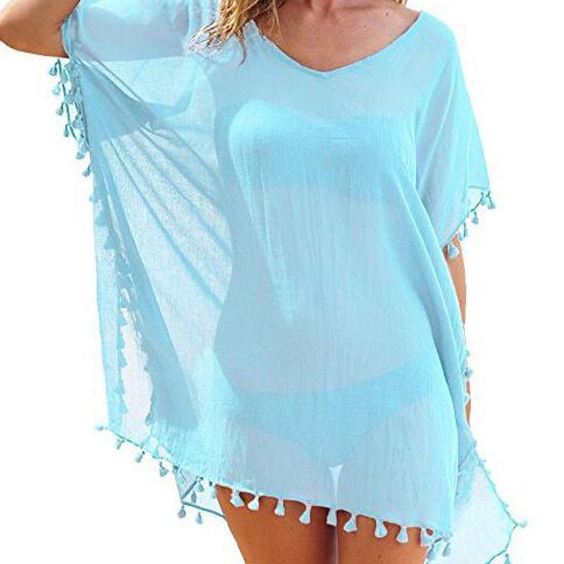 Women Chiffon Blouse Mini Beach Dress DromedarShop.com Online Boutique