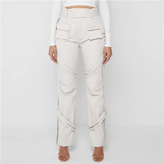 Women High Waist Design Sense Of Individuality Slim Pants - DromedarShop.com Online Boutique