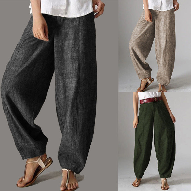 Women Solid Color High Waist Wide Leg Pants - DromedarShop.com Online Boutique