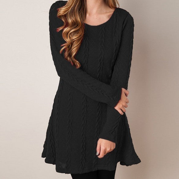 Women Causal Plus Size  Short Sweater Dress DromedarShop.com Online Boutique