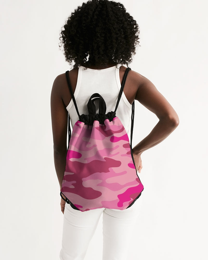 Pink 3 Color Camouflage Canvas Drawstring Bag DromedarShop.com Online Boutique
