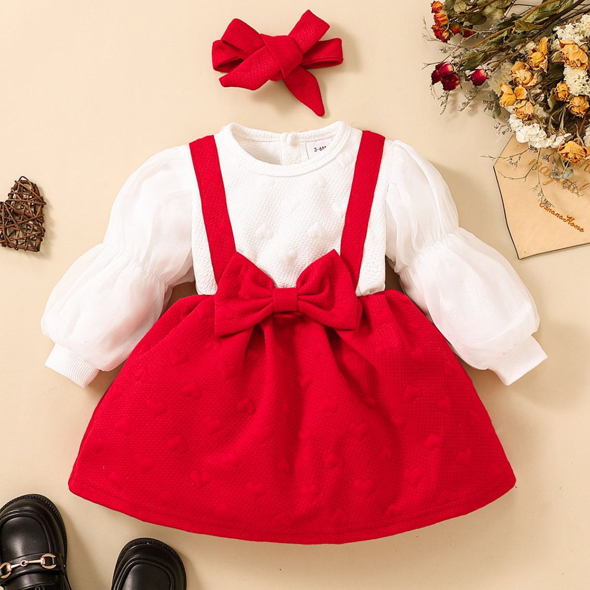 Baby Girl Two-Tone Bow Detail Dress - DromedarShop.com Online Boutique