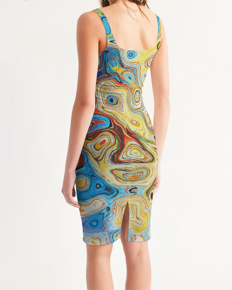 You Like Colors Women's Midi Bodycon Dress DromedarShop.com Online Boutique