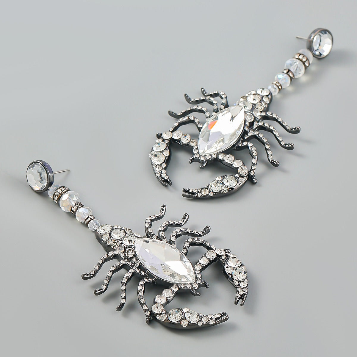 Ins Style Exaggerated Alloy Studded Scorpion Earrings - DromedarShop.com Online Boutique