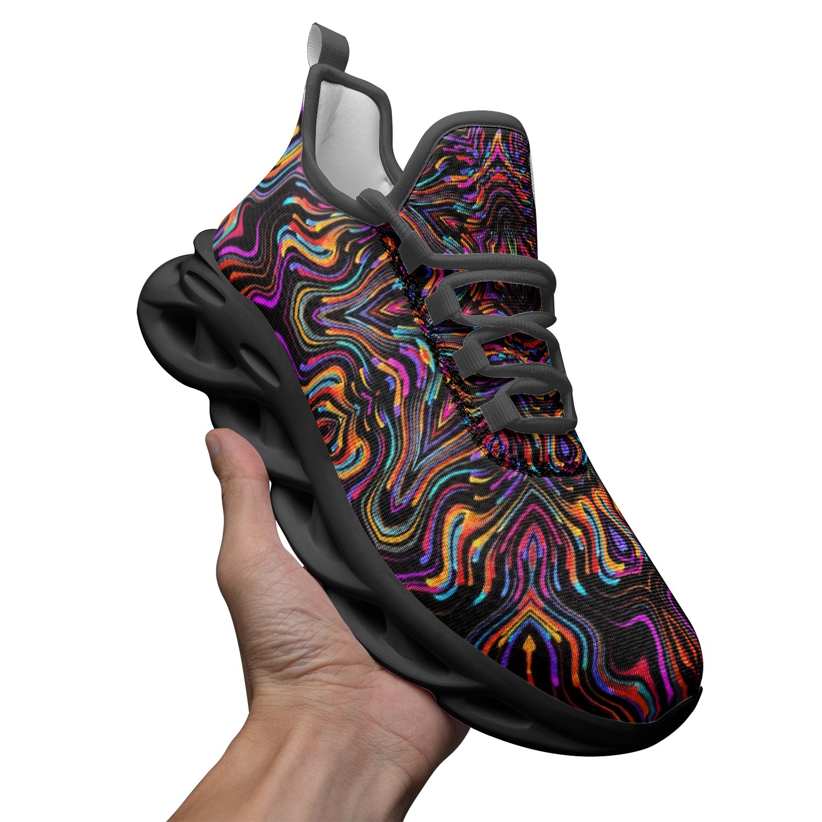 Psychedelic Fusion 6 Unisex Bounce Mesh Knit Sneakers - DromedarShop.com Online Boutique