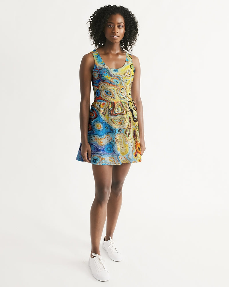 You Like Colors Women's Scoop Neck Skater Dress DromedarShop.com Online Boutique