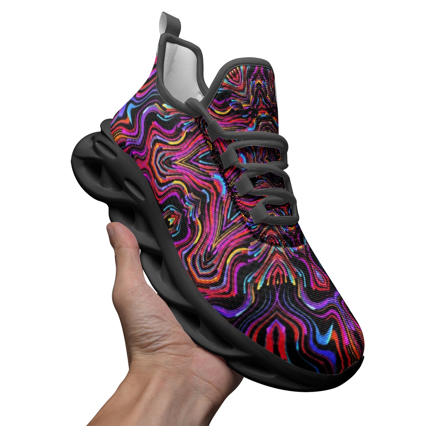Psychedelic Fusion 7 Unisex Bounce Mesh Knit Sneakers - DromedarShop.com Online Boutique