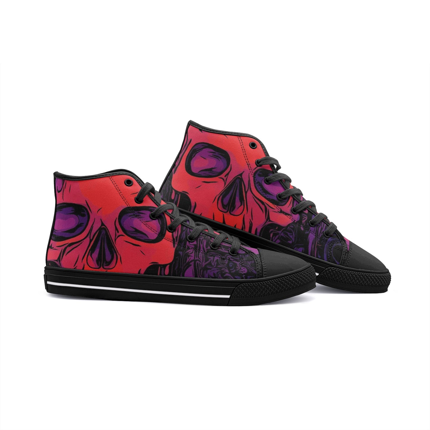 Death Skull Unisex High Top Canvas Shoes DromedarShop.com Online Boutique
