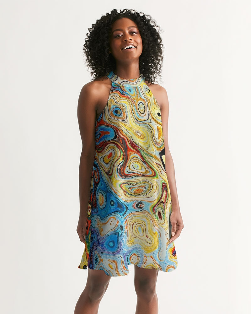 You Like Colors Women's Halter Dress DromedarShop.com Online Boutique