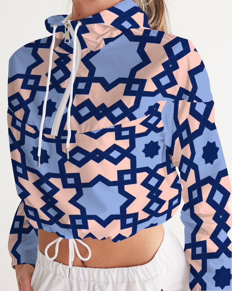 The Square Arabic pattern Women's Cropped Windbreaker DromedarShop.com Online Boutique