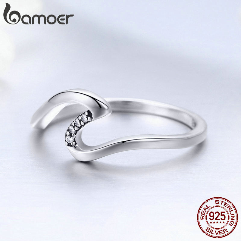 925 Sterling Silver Geometric Wave  Rings DromedarShop.com Online Boutique