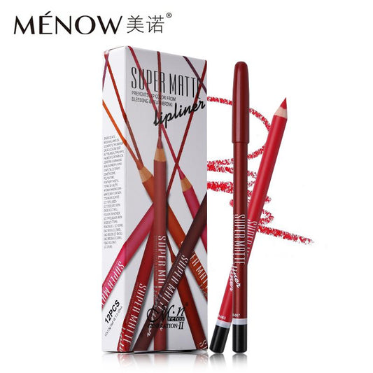 12pcs/box Menow Super Matte Lip Liner Set DromedarShop.com Online Boutique