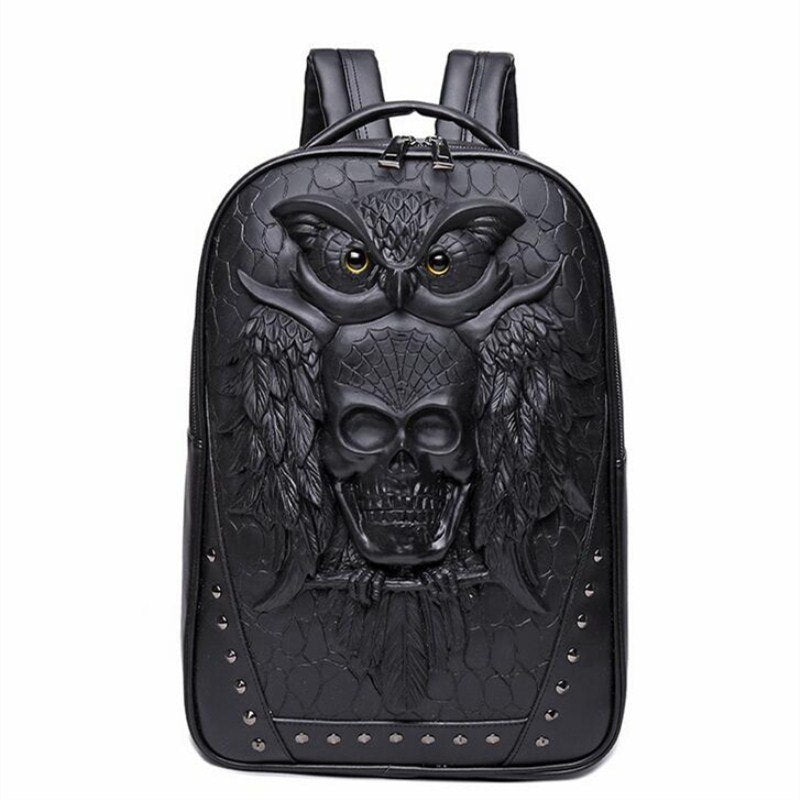 3D Owl Skull Backpack DromedarShop.com Online Boutique