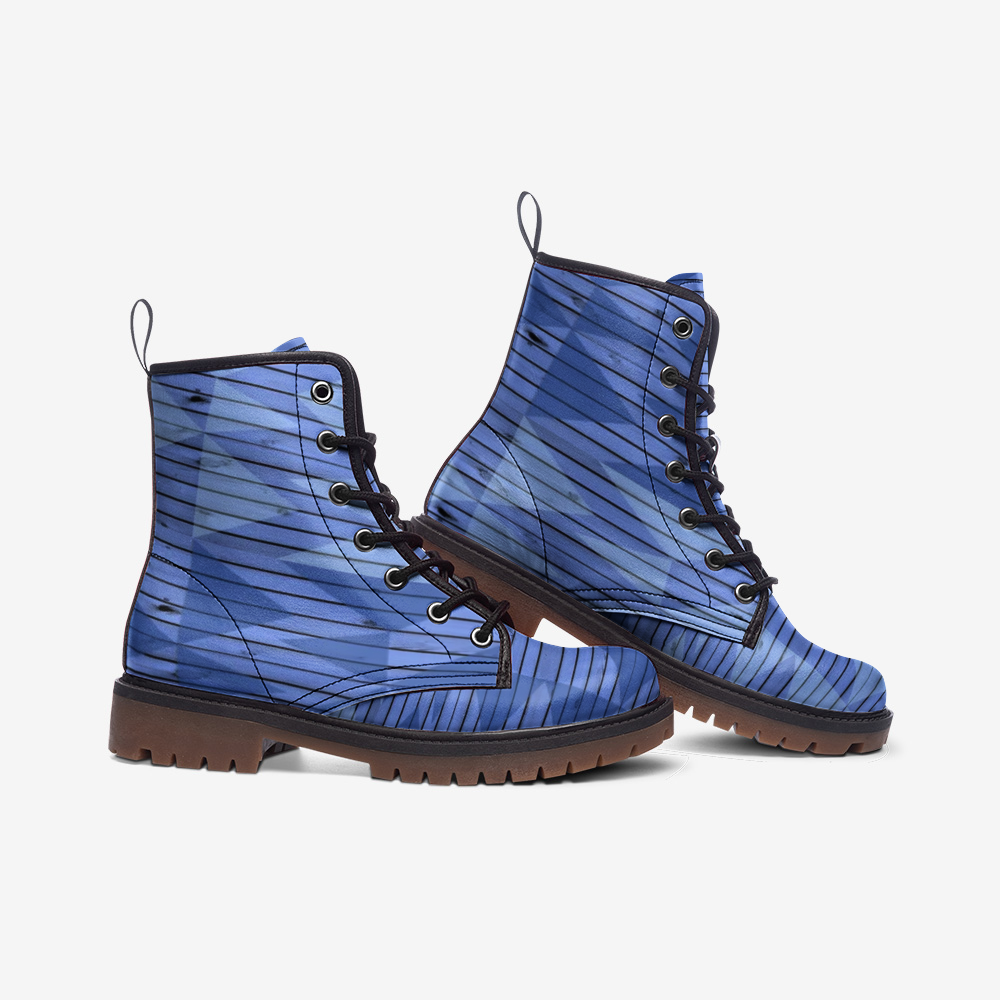 Aztec Blue Casual Leather Lightweight Unisex Boots DromedarShop.com Online Boutique