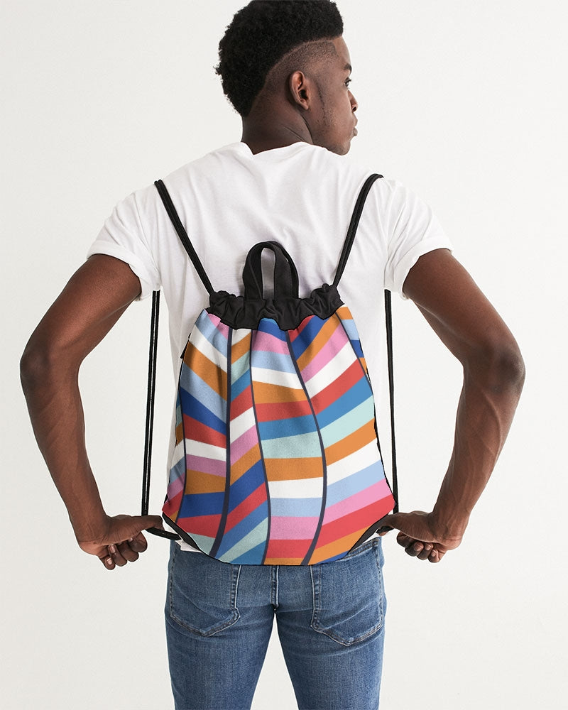 Rainbow Canvas Drawstring Bag DromedarShop.com Online Boutique