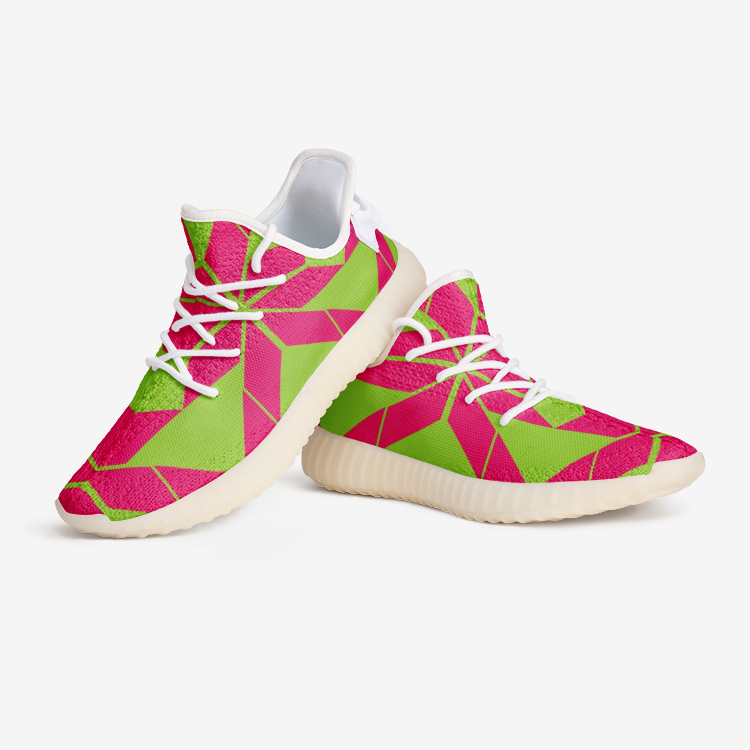 Aztec Pink-Green pattern Unisex Lightweight Sneaker YZ Boost DromedarShop.com Online Boutique