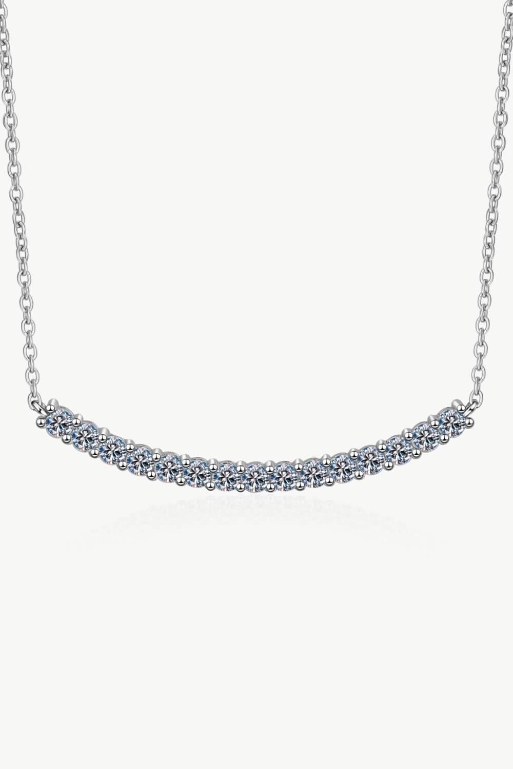Sterling Silver Curved Bar Necklace - DromedarShop.com Online Boutique